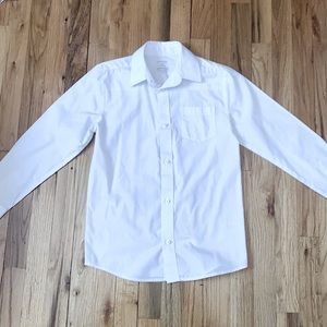Boys White Button Down Dress Shirt - Size L (10-12)